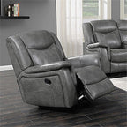 Coaster Conrad Motion Glider Recliner Light Grey Grey/Contemporary/Black