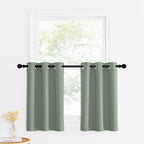 Nicetown Children Nursery Short Curtain Panels 30 Inch Long, Room Darkening Window Covering For Bedroom Energy Saving Thermal Insulated Grommet Top, W34 By L30 Inch, Sage Green, 2 Pieces