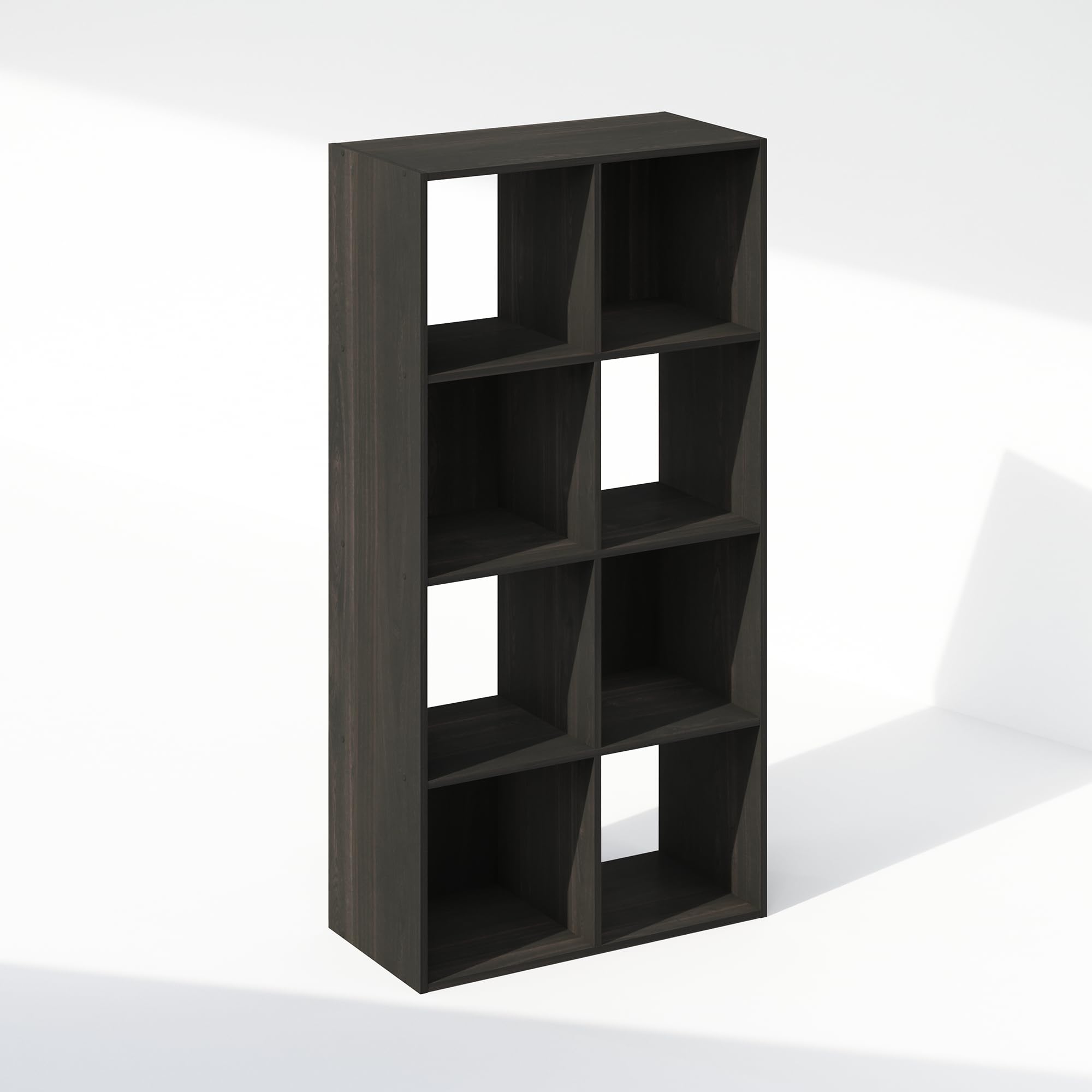 Furinno Pelli Cubic Storage Cabinet, Bookcase, Bookshelf, 8-Cube, Espresso
