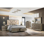 Best Quality Furniture New York Nightstand, Majestic Gold