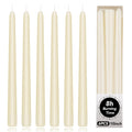 KORCCI Ivory Taper Candles, 10 Inches - Pack of 6, 8 Hours Burn Time, Smokeless, Unscented, Dripless, Ideal for Weddings, Birthd