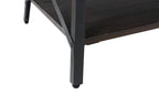 Madrona Burke Coffee Table Emily Espresso Brown and Steel Gray 48" Solid Wood Top