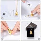 Cremation Jewelry Urn Nekclaces For Ashes For Women Gilrs Teddy Bear Keepsake Memorial Necklace For Human Pet Baby Ashes