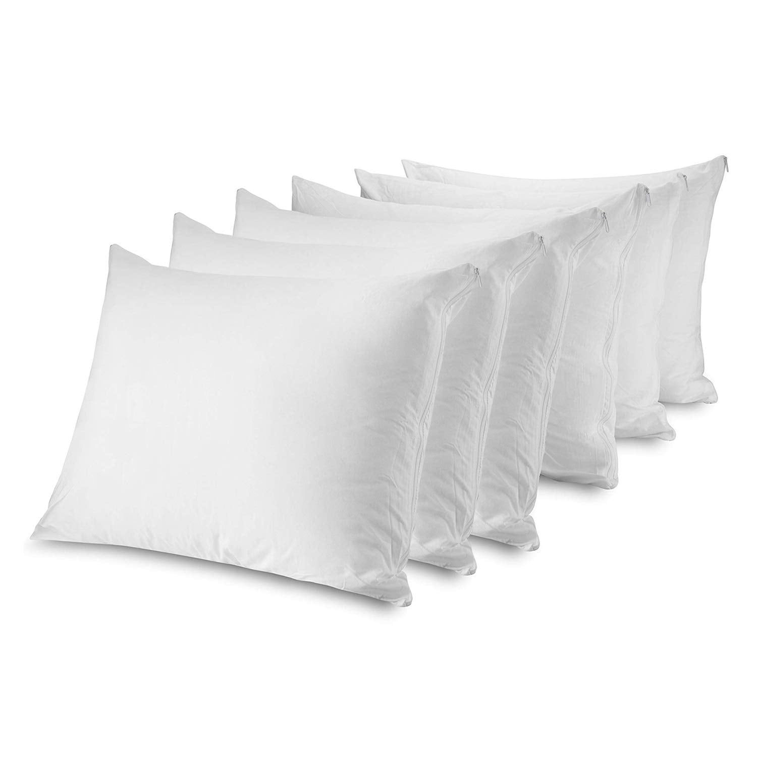 Circleshome Standard Zippered Pillow Protectors | 100% Cotton Breathable Pillow Covers | Protects Pillows From Dirt, Dust, And D