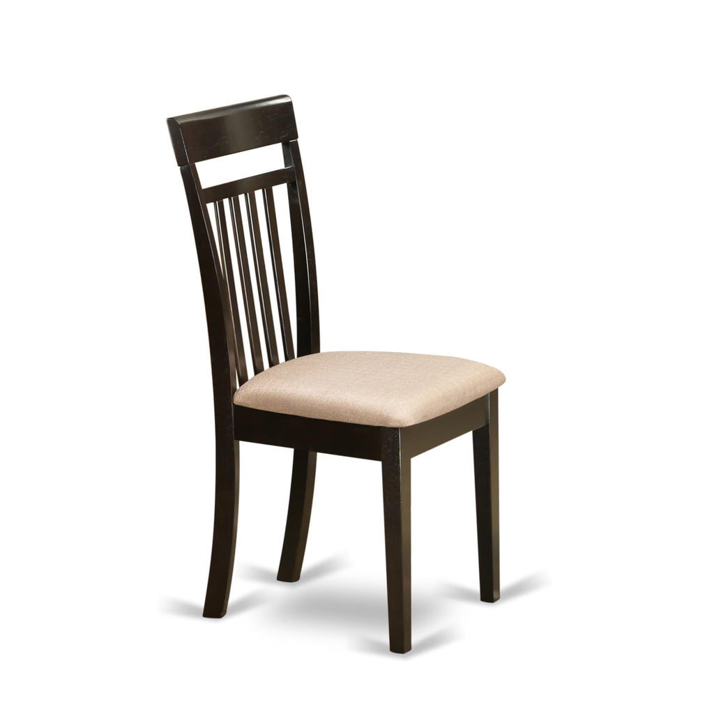 East West Furniture CAP6S-CAP-C 6 Piece Kitchen Table Set Contains a Rectangle Dining Table and 4 Linen Fabric Dining Room Chairs with a Bench, 36x60 Inch, Cappuccino