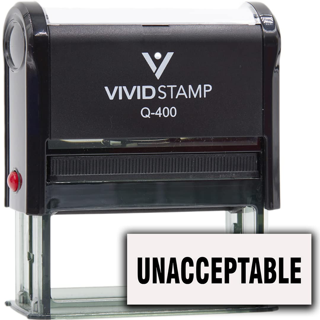 Unacceptable Self-Inking Office Rubber Stamp (Black Ink) - Q-400