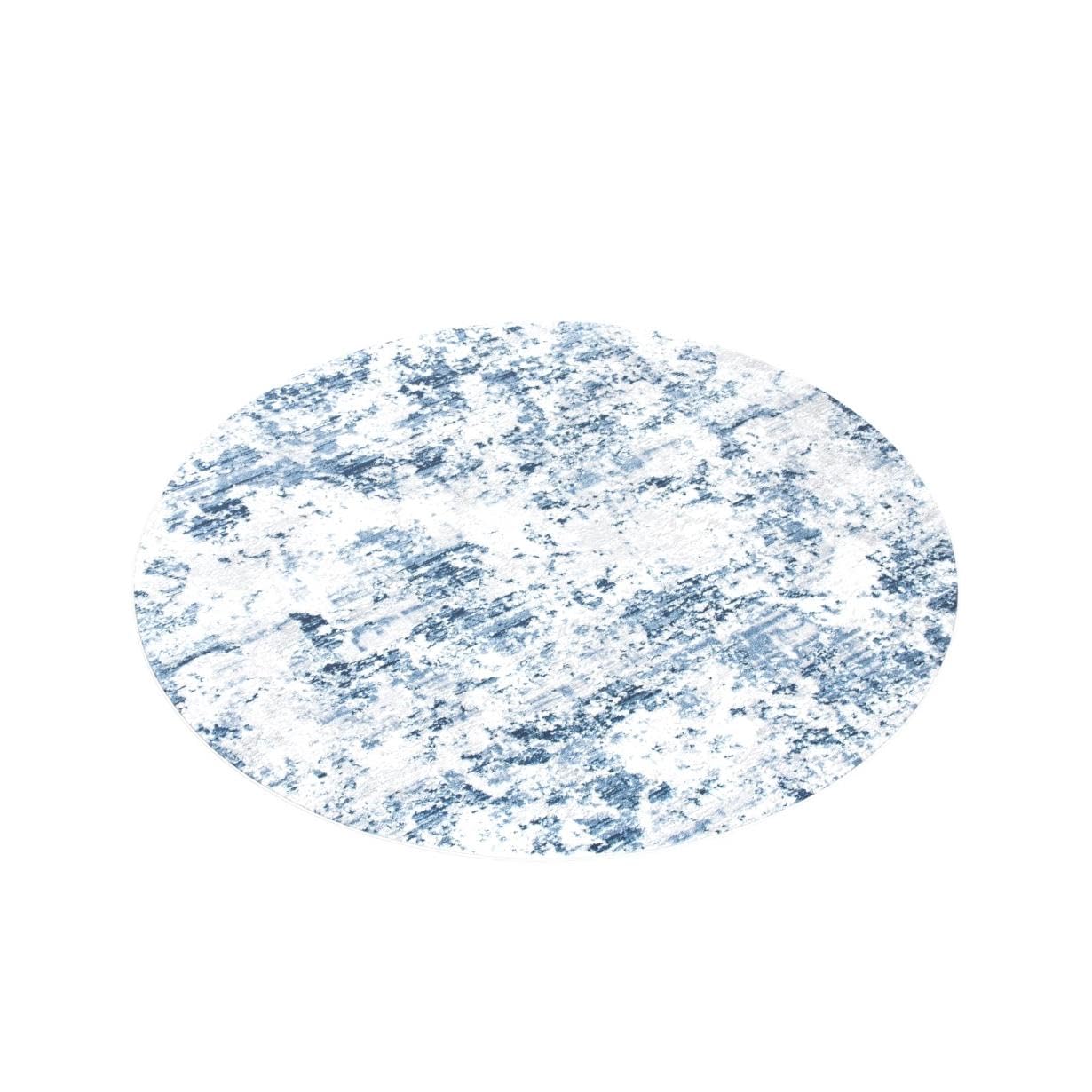 Safavieh Amelia Collection Area Rug - 6'7'' Round, Navy & Grey, Modern Abstract Design, Non-Shedding & Easy Care, Ideal For High