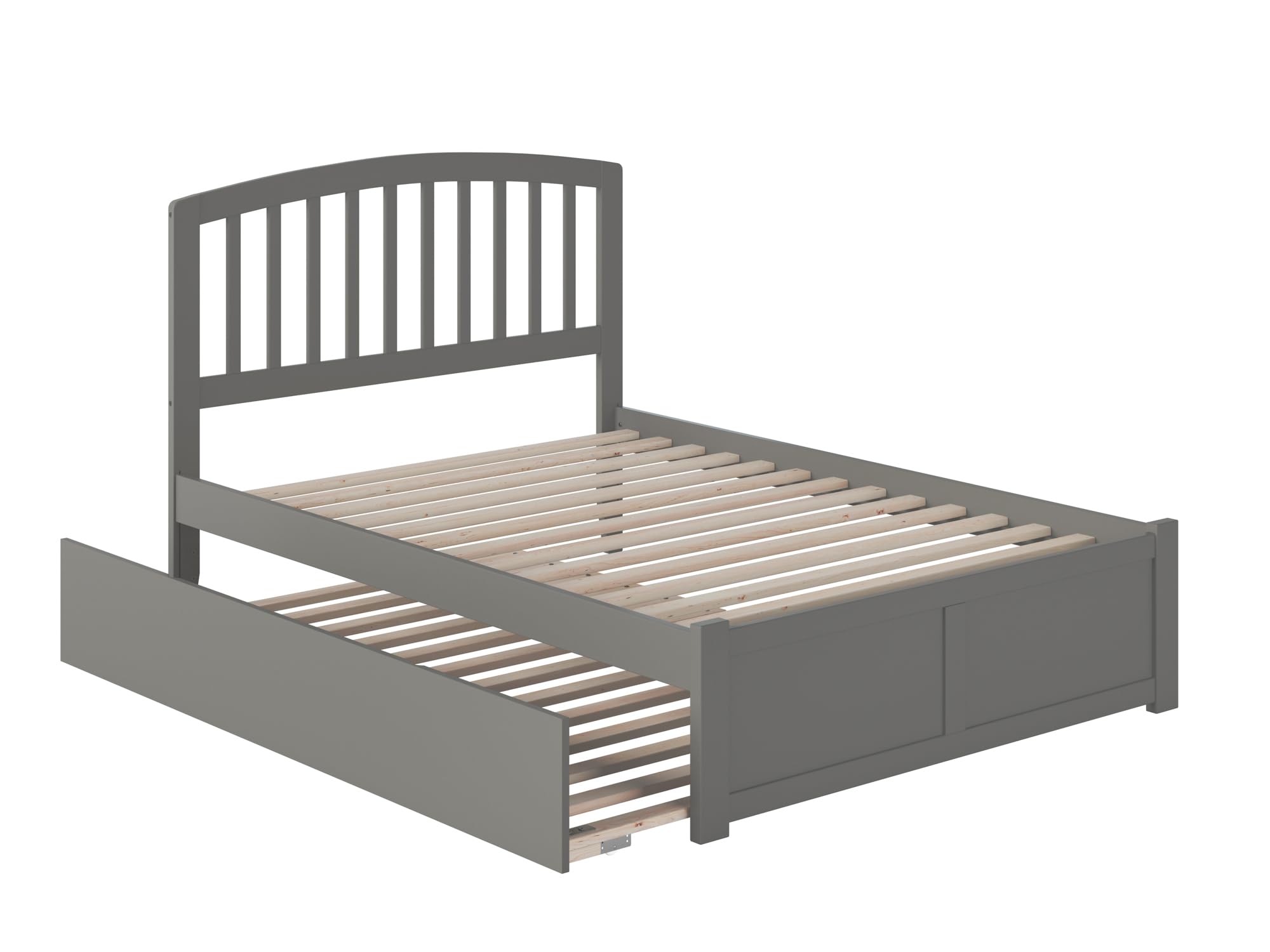 AFI, Richmond Full Platform Bed with Footboard & Full Trundle, Grey