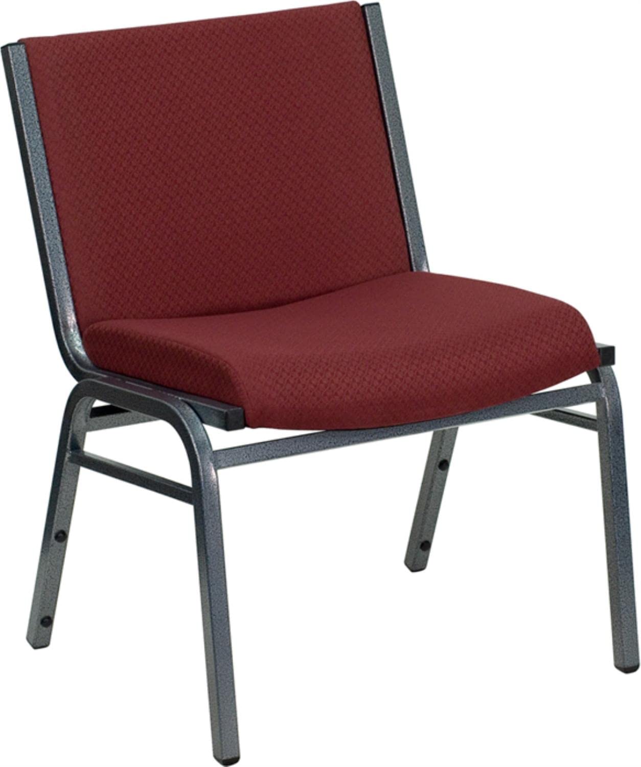 2 Pack 1000 lb. Capacity Big and Tall Extra Wide Burgundy Fabric Stack Chair