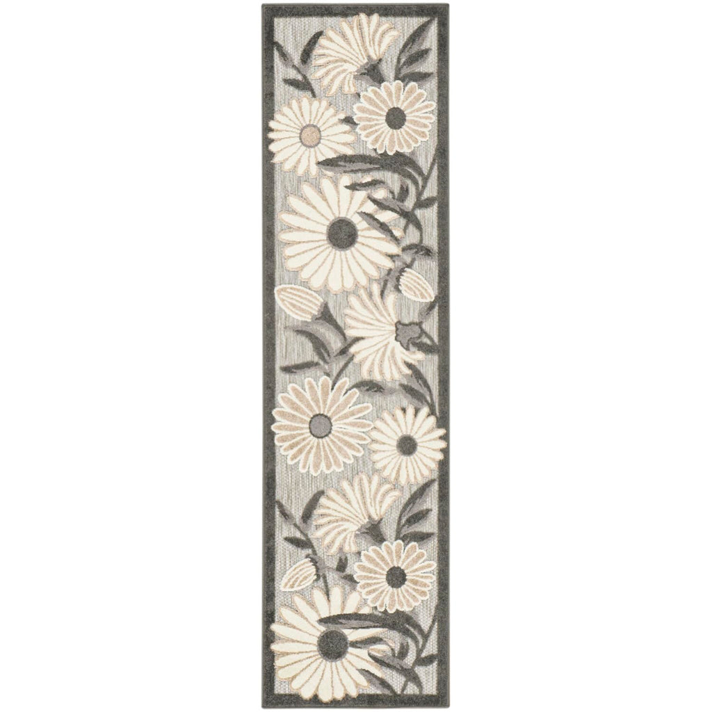 Nourison Aloha Outdoor Beige 2'3' X 12' Area Rug, Easy Cleaning, Non Shedding, Bed Room, Living Room, Dining Room, Deck, Backyard, Patio (2X12)