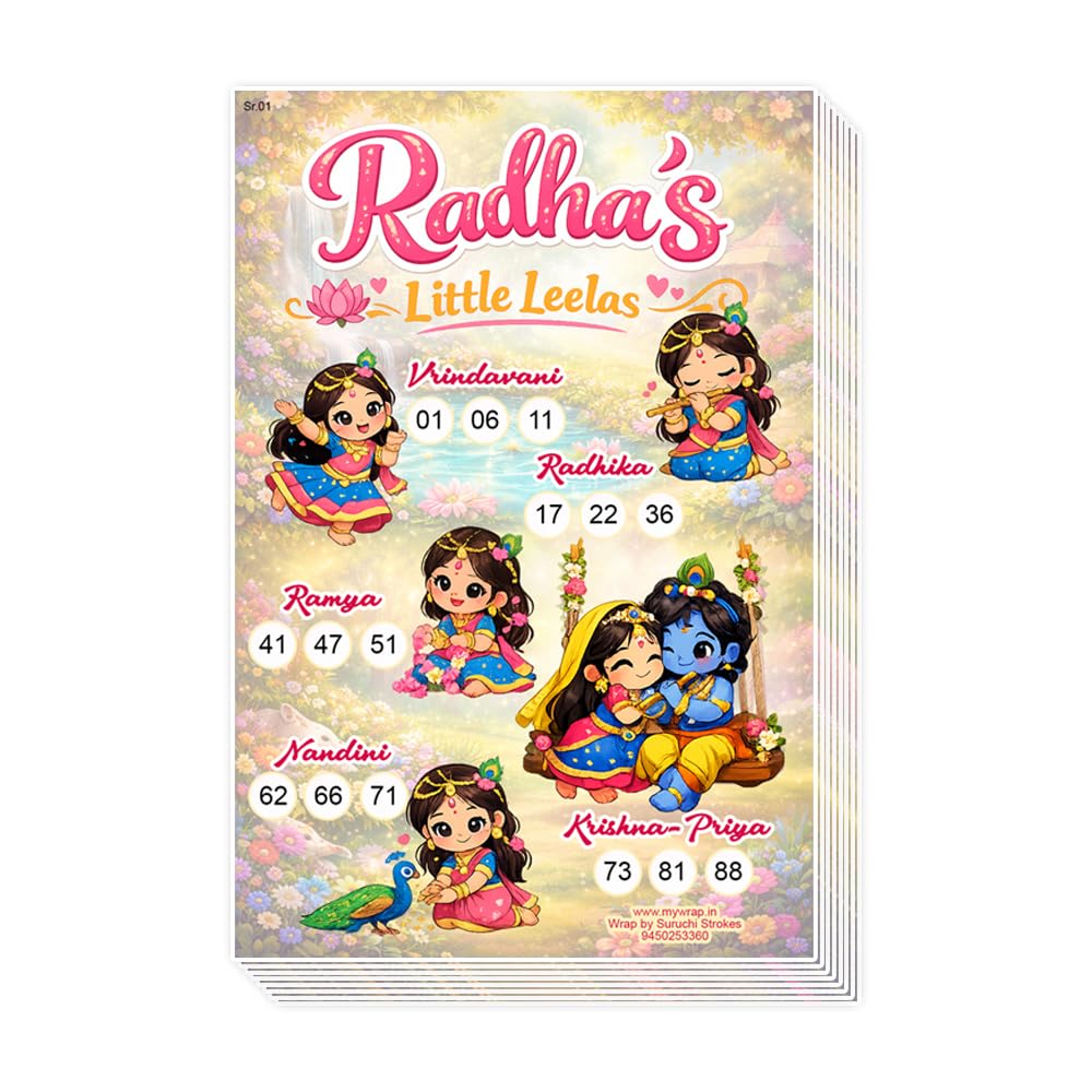 Suruchi Strokes Radha Theme Tambola | Welcome Baby Girl | Birthday Party | Janmashtami Housie Game (20 Ticket)