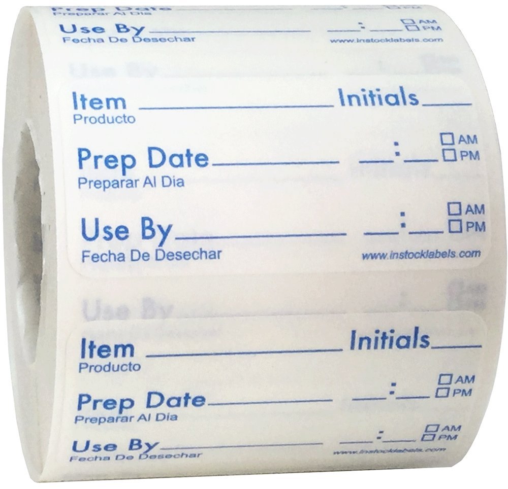 Dissolvable Food Storage Shelf Life Labels For Food Rotation Use By Preparation Stickers Prep Date 1 X 2 Inch 500 Adhesive Stick
