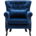 Chairus Mid-Century Modern Accent Chair Comfy Tufted Single Sofa Chair Wingback Armchair With Pillow For Club, Living Room, Bedr
