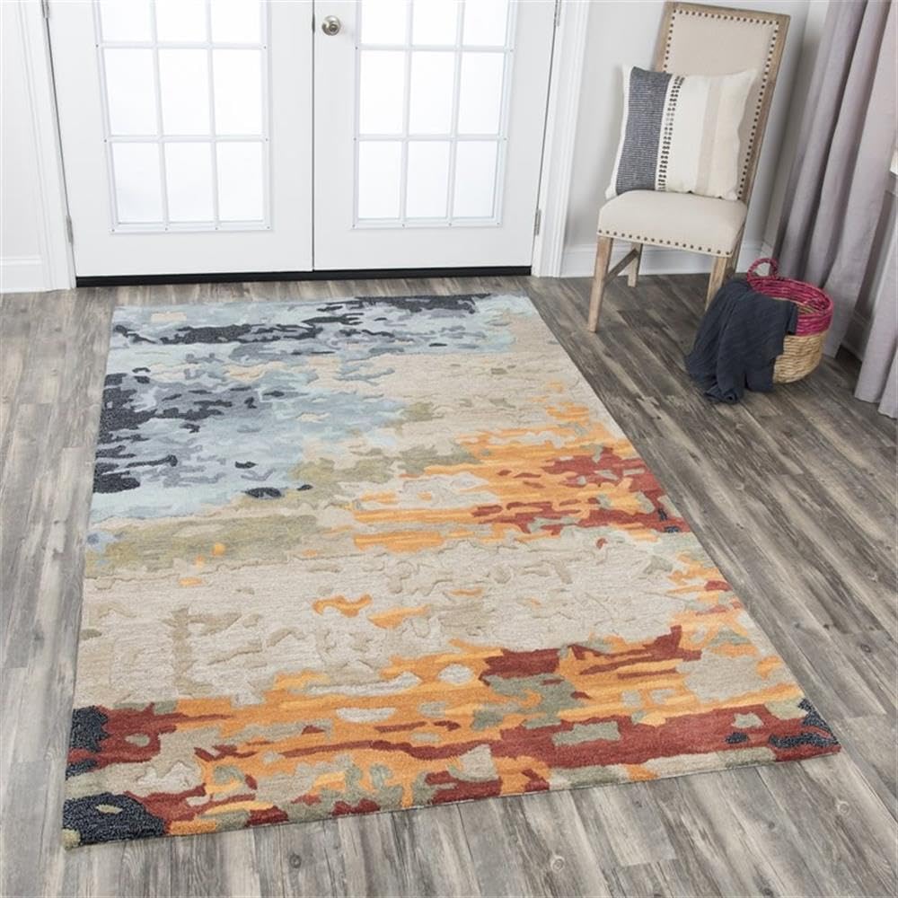 Rizzy Home Alora Decor Lapis 5' X 8' Tan/Gray/Black/Orange/Red/Gold/Aqua Area Rug