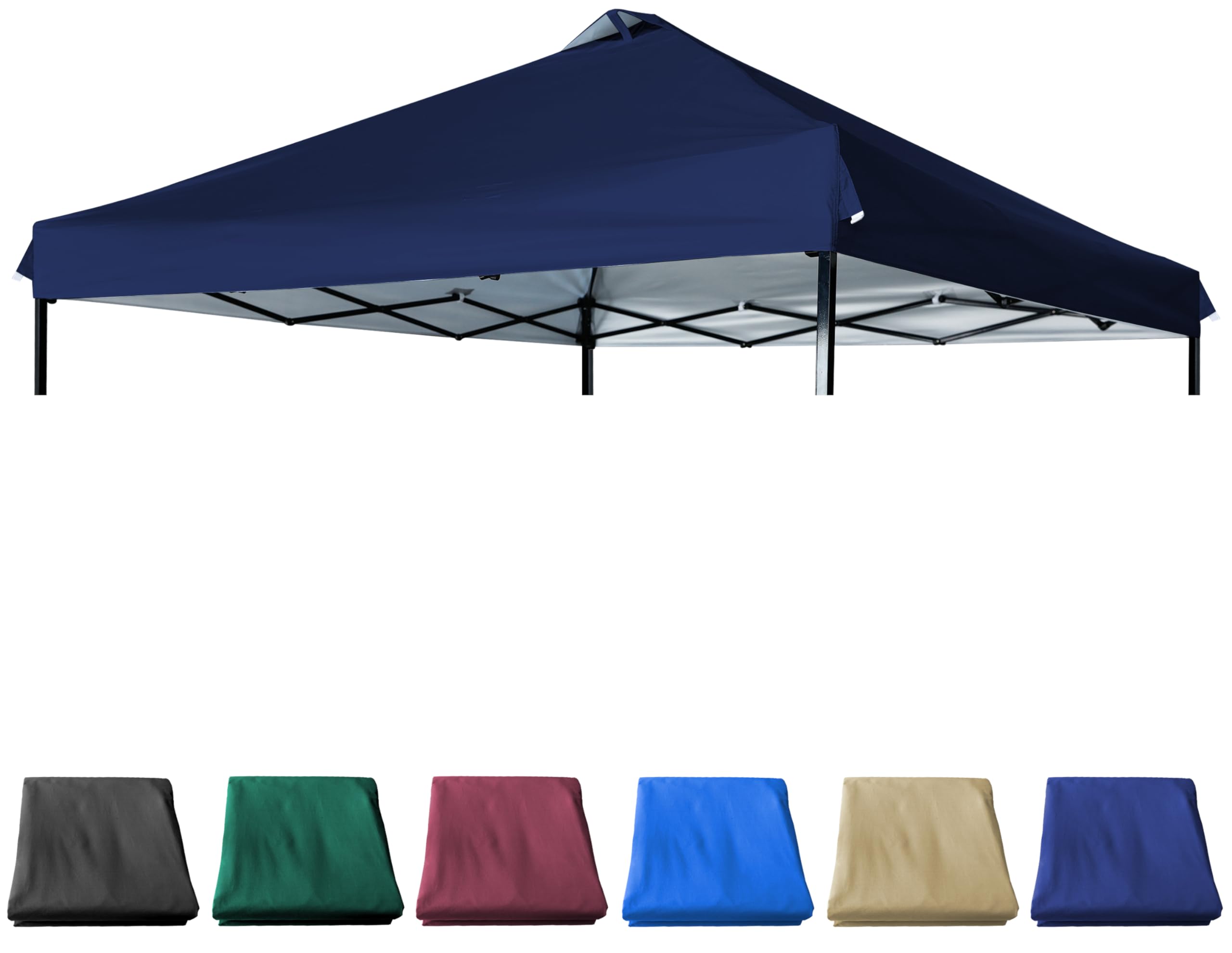 Jancanopy 10X10 Canopy Replacement Top With Air Vent Silver Coated For Straight Leg Canopy Frame, (Navy Blue)