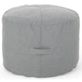 Noble House Simpao Indoor Water Resistant Fabric Ottoman Pouf in Charcoal
