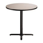 National Public Seating Nps 36&Quot; Round Cafe Table With X Base, 36&Quot; Height, Particleboard Core/T-Mold, Grey Nebula Top, Black Frame