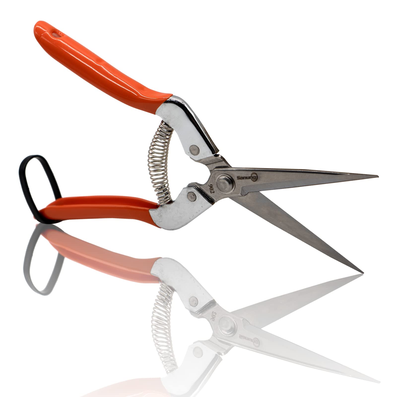 Sanung 902 Pruning Shears For Gardening, Hand Pruner Scissors With Straight Stainless Steel Blades Safety Lock Cutting Clipper F