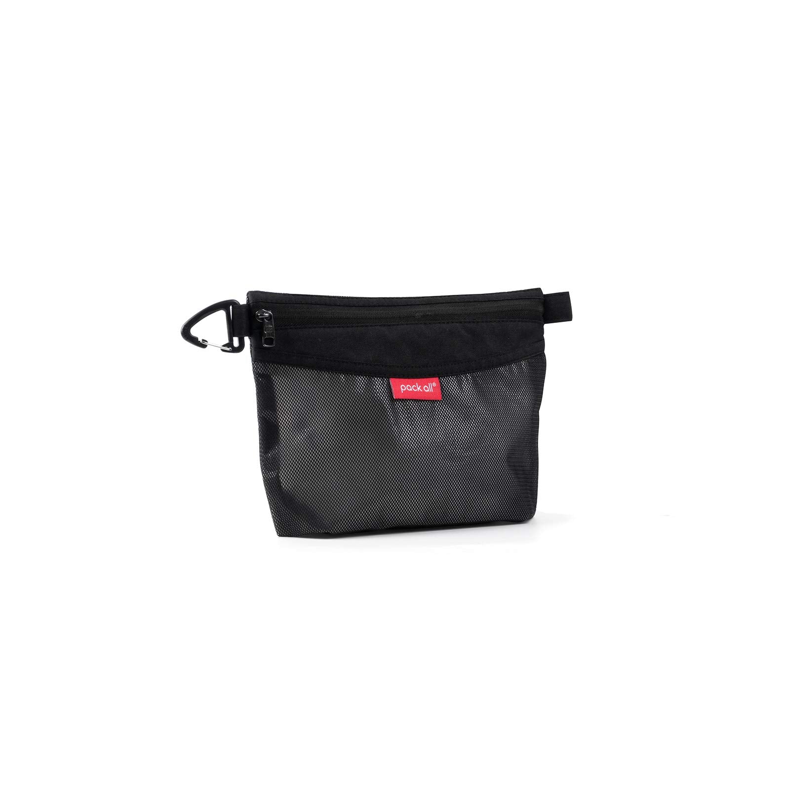 Pack All Water-Resistant Material Zipper Pouch, Mesh Zipper Bags For Storage, Travel, Office (Black, Small)