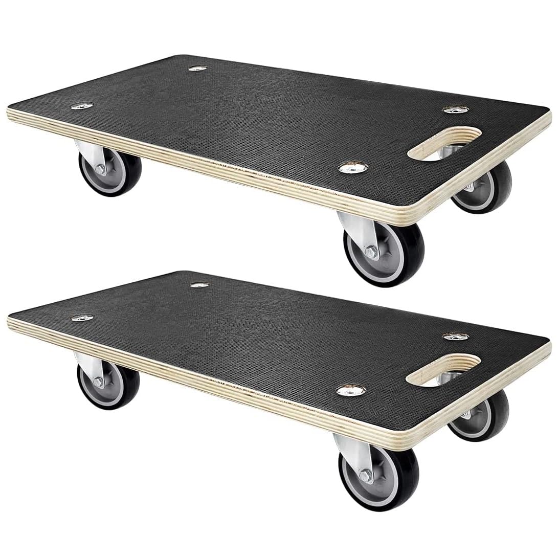 HBFBDRCT Furniture Dolly 4 Wheels, Furniture Movers, 2 Packs 2200 lb Load Capacity Heavy Duty Wood Dolly, Moving Dolly with Sile