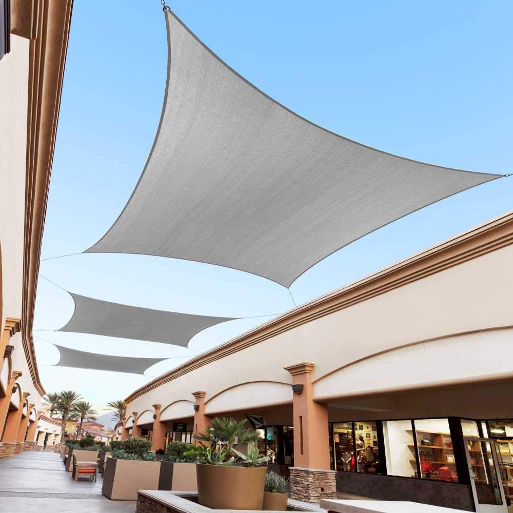 Royal Shade 8' X 10' Grey Rectangle Sun Shade Sail Canopy Outdoor Patio Fabric Screen Awning Rtapr0810 - Upf50+ 95% Uv Blockage,