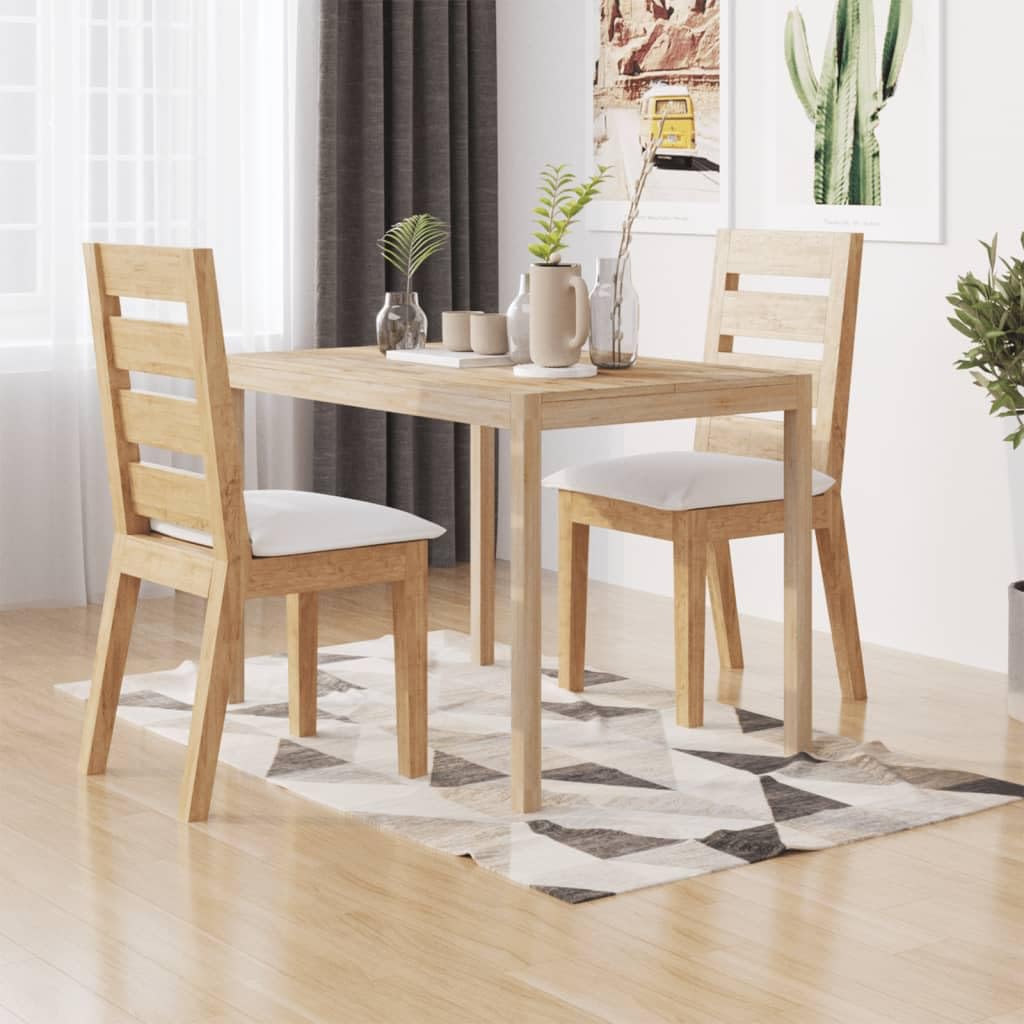 Vidaxl Dining Table In Scandinavian Style, Solid Acacia Wood With Brushed Finish, Stable And Durable Build, 43.3"X27.6"X29.5" Size - Perfect For Family Dining