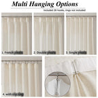 Ftinala 108 Inch Curtains Natural Linen Sheer Curtains 108 Inches Long Pinch Pleated Drapes Extra Long Neutral Farmhouse Curtain