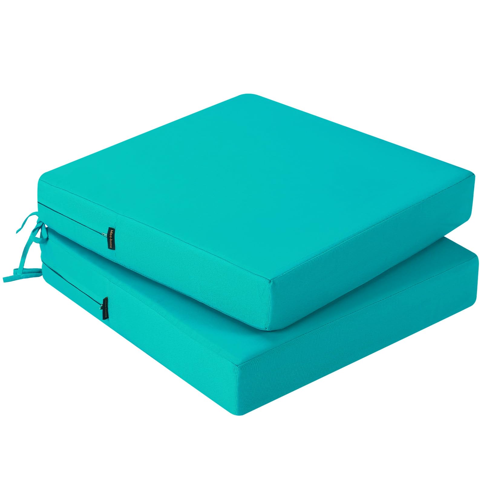 Idee-Home Outdoor Chair Cushions Set Of 2, Outdoor Seat Cushions 22X22 Waterproof, Patio Chair Cushion Color Fastness With Ties