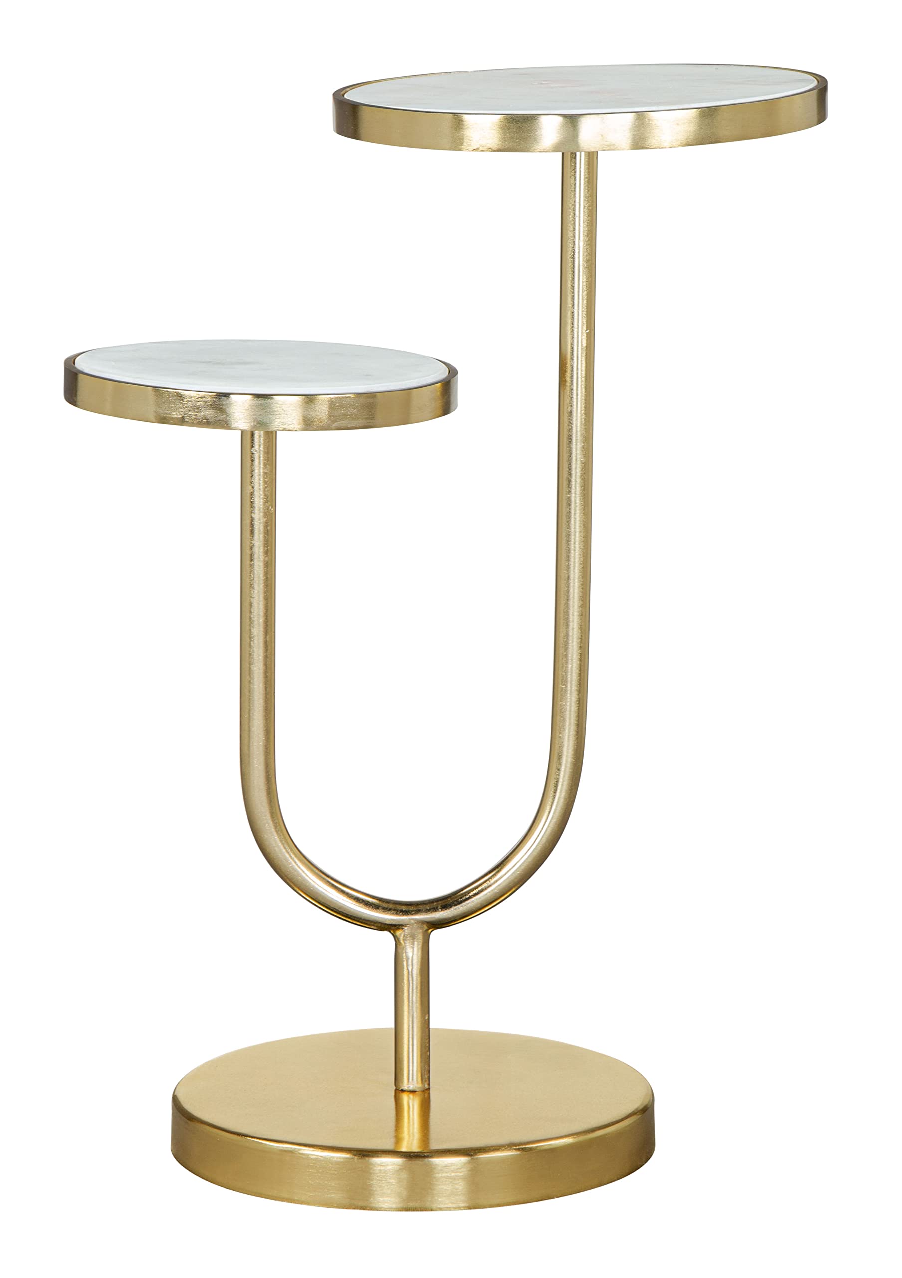 Zuo Marc Side Table White & Gold