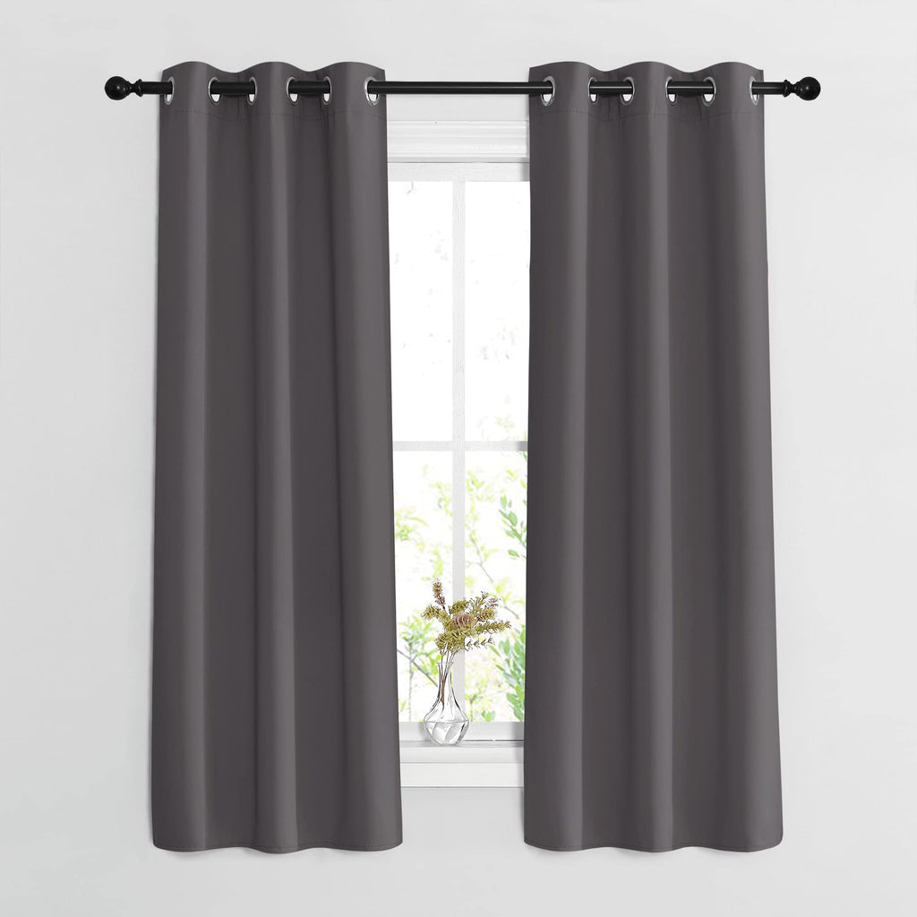 Nicetown Blackout Window Curtains 63 Inch Length 2 Panels - Grommet Top Room Darkening Thermal Insulated Solid Vertical Drapes F