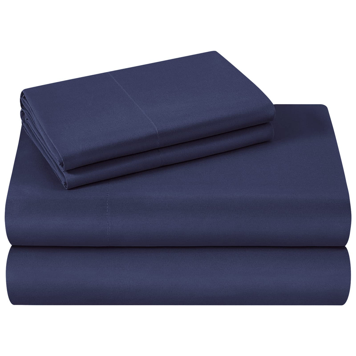 Homeideas Bed Sheets Set Extra Soft Brushed Microfiber 1800 Bedding Sheets - Deep Pocket, Wrinkle & Fade Free - 4 Piece(Full,Nav
