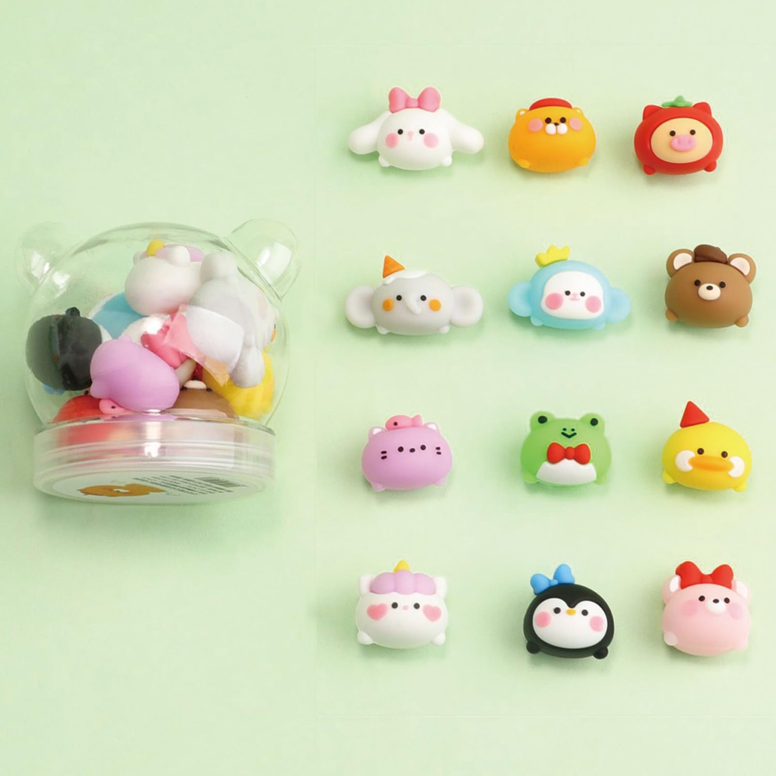 12 Pcs Cute Erasers Cartoon Animal Eraser Kawaii 3D Eraser Pencil Eraser For Students Girls School Office Supplies (Cute Animals