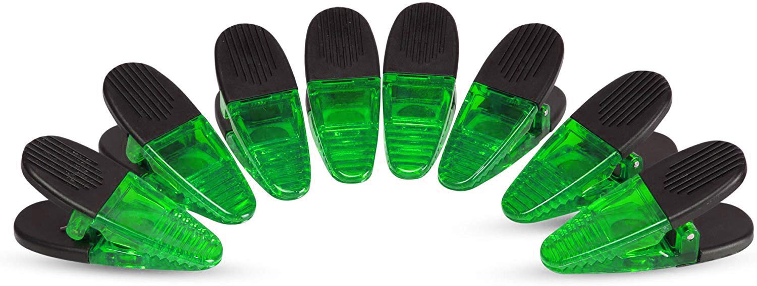 Vip Home Essentials - Thick Plastic Clips With Neodymium Magnet - 3-1/4' Length - Durable Versatile All-Purpose (Green)