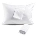 Faunna Zippered Pillow Protectors Cover Soft Comfortable Sateen 100% Long Staple Cotton Quiet And Breathable Bed Pillowcase Quee