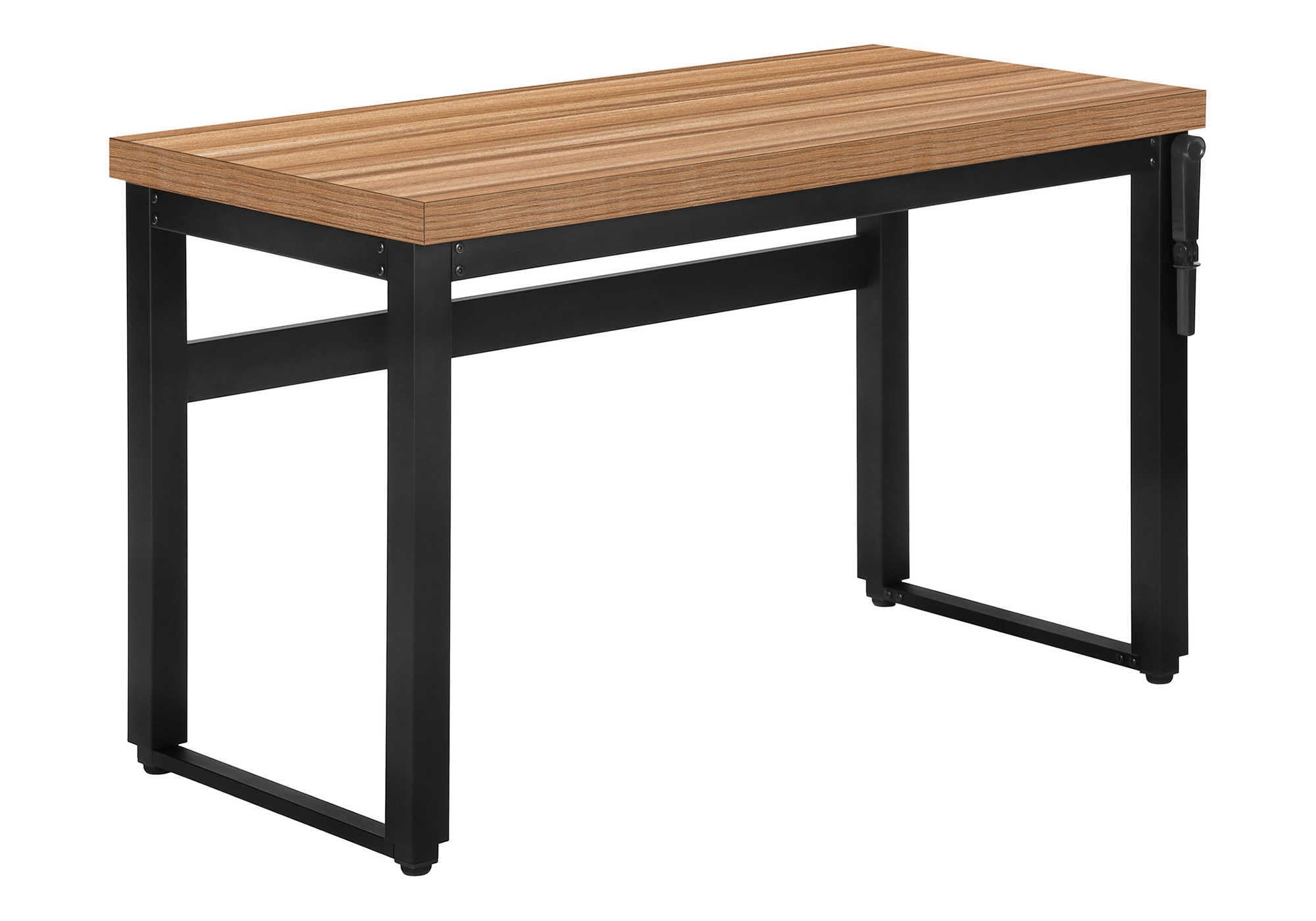 Monarch specialties I 7677 Computer Desk, Home Office, Standing, Adjustable, 48 L, Work, Laptop, Metal, Laminate, Brown, Black, 