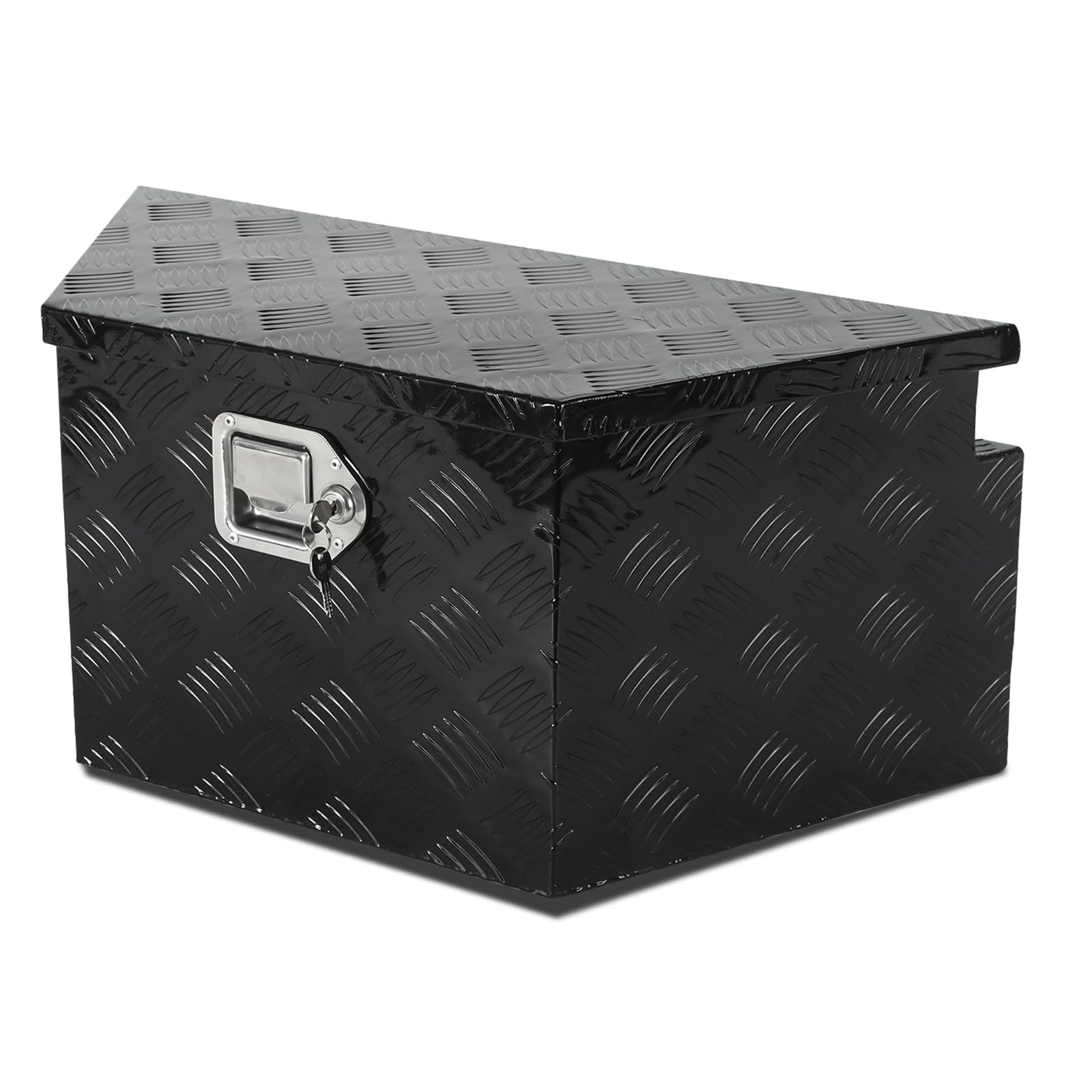 Confote 26 Inch Aluminum Stripes Plated Tool Box Pick Up Truck Bed Rv Trailer Tongue Toolbox Waterproof Storage Organizer With L
