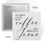 Christian Coffee Table Decor Rustic Desk Decor Coffee Station Accessories Coffee Bar Sign Farmhouse Wood Box Sign Coffee Corner