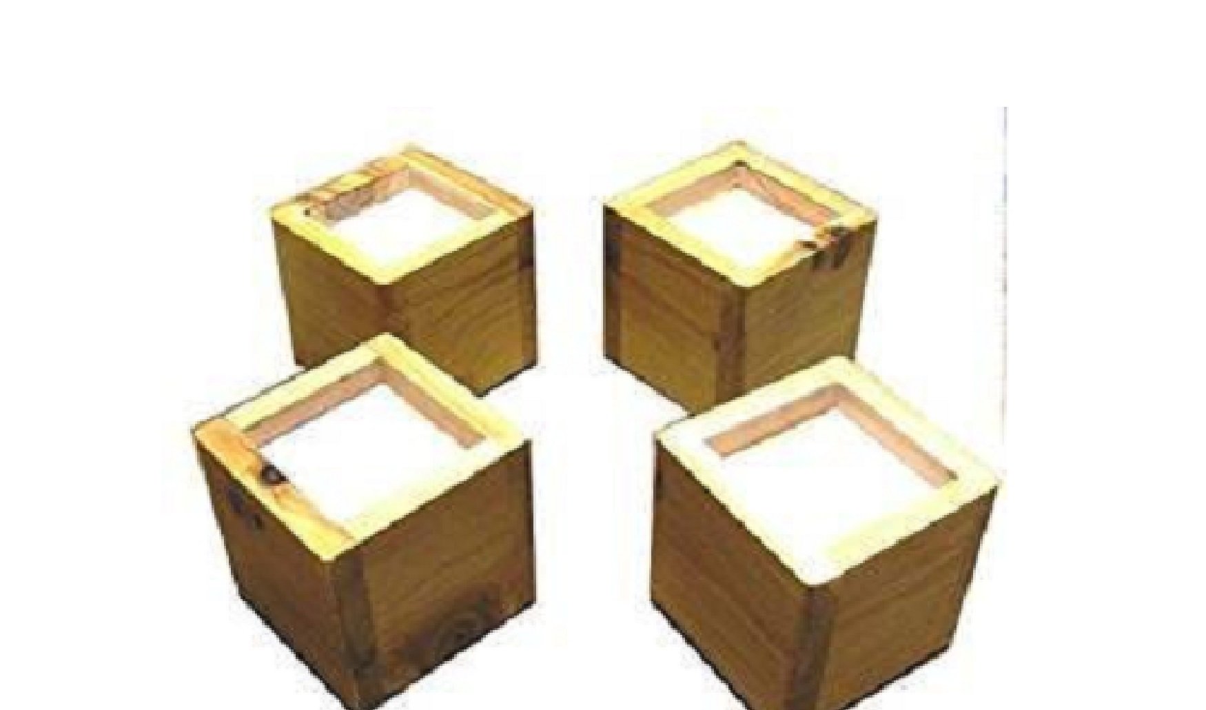 Bed Lifter Bed Riser 4 Inch Lift - Fits Up to 4 Inch Wide Bed Post - Set of 4 Cedar Exterior Douglas Fir Solid Core Very Strong 
