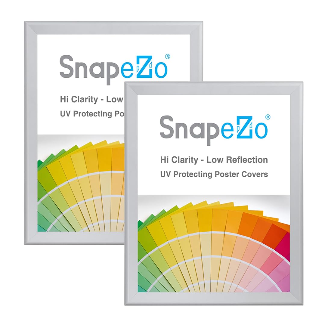 SnapeZo 2-Pack 36x48 Inches Silver Poster Frames, Front-Loading Snap Frame, 1.7 Aluminum Profile, Wall Mounted