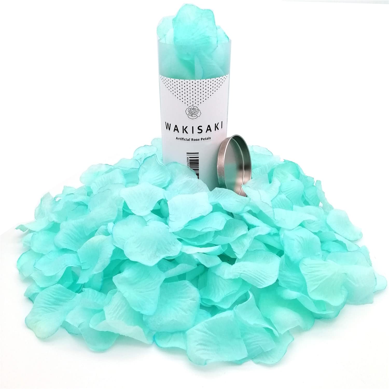 WAKISAKI Ready-to-use, Scented, Artificial Aqua Blue Rose Petals for Weddings, Flower Petals for Romantic Night Decorations, Eng