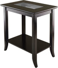 Casafoyer Genoa Elegant Glass Top End Table With Flared Legs ( Pack Of 2 )