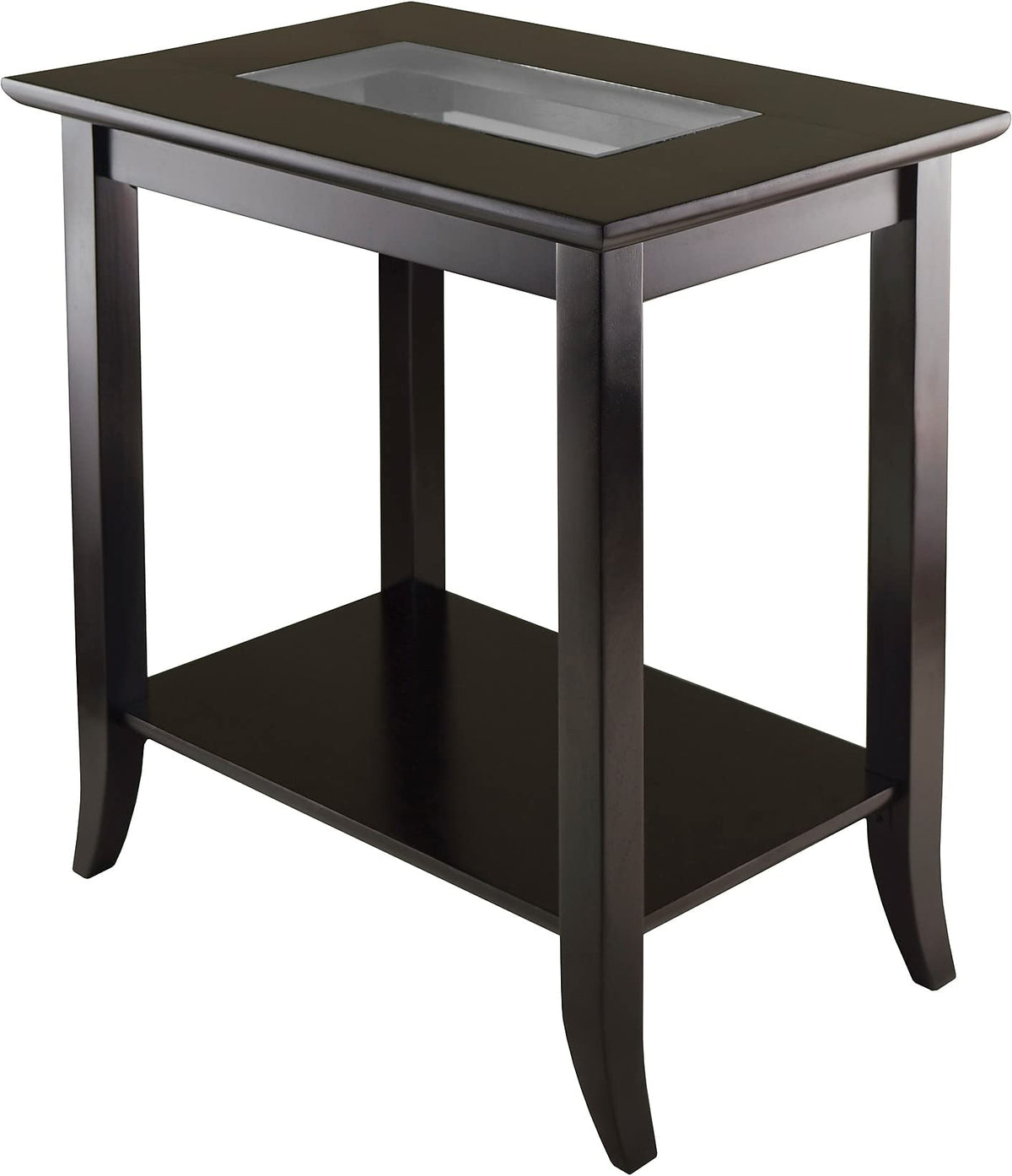 Casafoyer Genoa Elegant Glass Top End Table With Flared Legs ( Pack Of 2 )