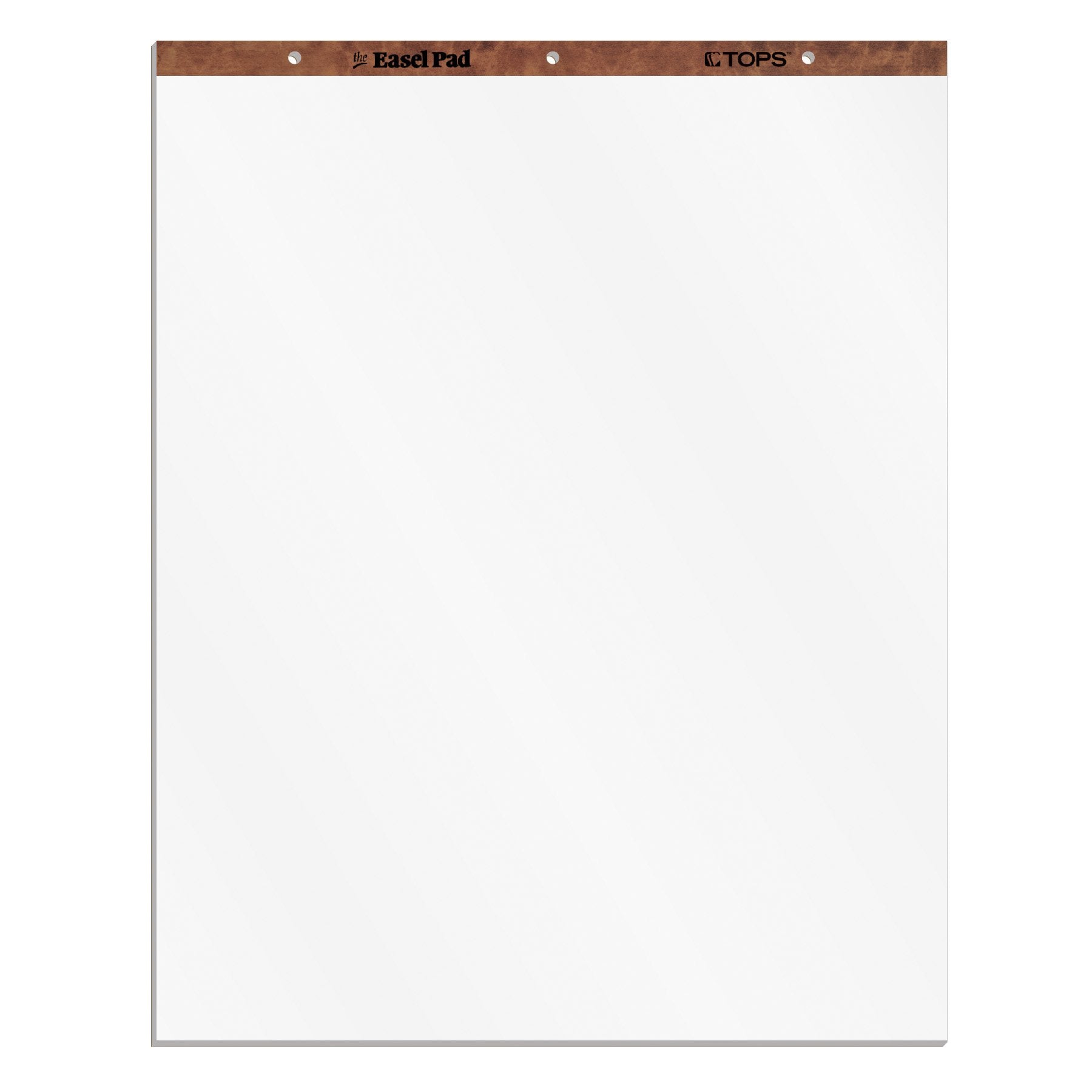 Tops Easel Pad, 3-Hole Punched, White, 15 Lb, Plain White, 50 Sh/Pd, 2 Per Carton (7903)