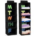 Hahafelt 2pcs 5 Shelf Weekly Clothes Organizer for Kids, Black
