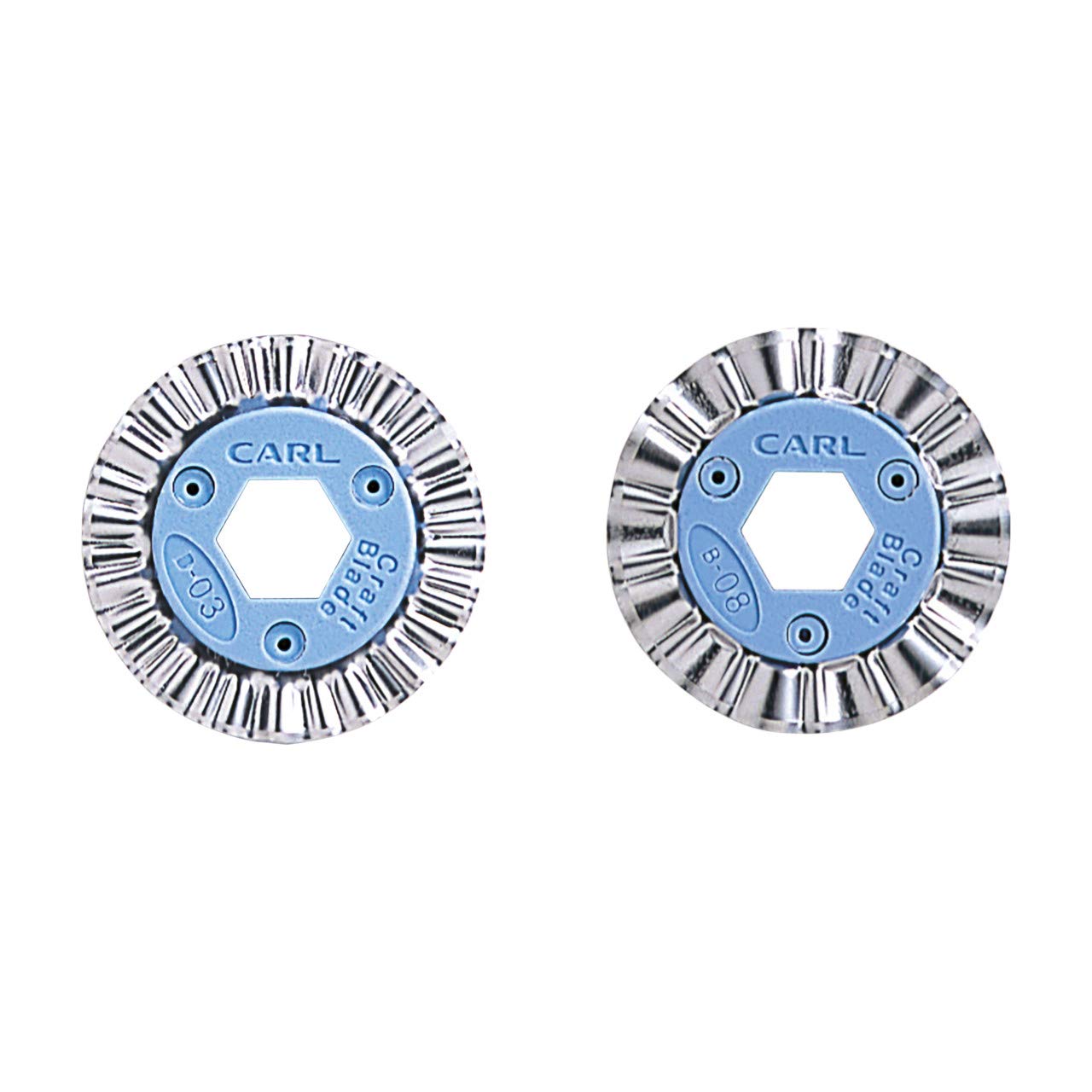 Carl 15052 Bidex 1 Deckle/1 Victorian Blade Set For Personal/Professional Rotary Trimmers - Blue