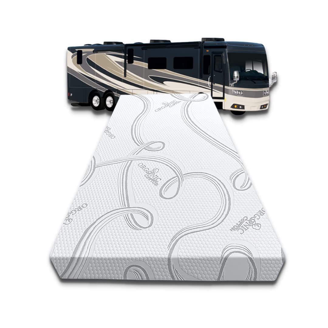 Foamrush 4-Inch Bunk (30 ' X 80 ') Gel Memory Foam Rv Mattress Replacement With Cotton Cover, Medium Firm, Comfort, Pressure R