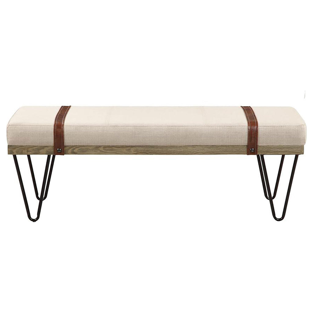 Coaster Home Furnishings Austin Upholstered Bench Beige and Black
