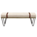 Coaster Home Furnishings Austin Upholstered Bench Beige and Black