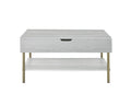 Steve Silver Furniture Whitman Lift Top Cocktail Coffee Table, Living Room, Mid-Century Modern, Bottom Storage Shelf, 36" L x 26" W x 18" H, Weathered White
