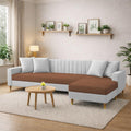 Casaliving Garcia 4 Seater L Shape Convertible Sofa Set For Living Room, 3 Seater & Ottoman Modular Sectional Couch For Small Sp